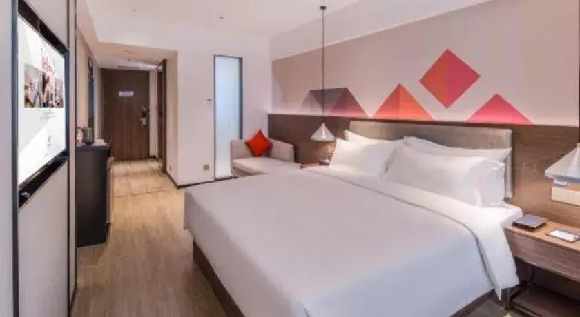 Bed in Borrman Hotel Hezhou High Speed Railway Station Guangming Avenue Bed in Borrman Hotel Hezhou High Speed Railway Station Guangming Avenue