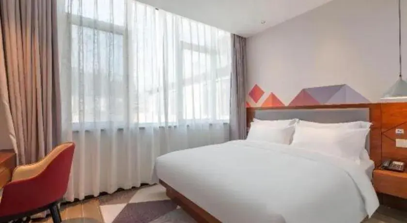Bed in Borrman Hotel Hezhou High Speed Railway Station Guangming Avenue Bed in Borrman Hotel Hezhou High Speed Railway Station Guangming Avenue