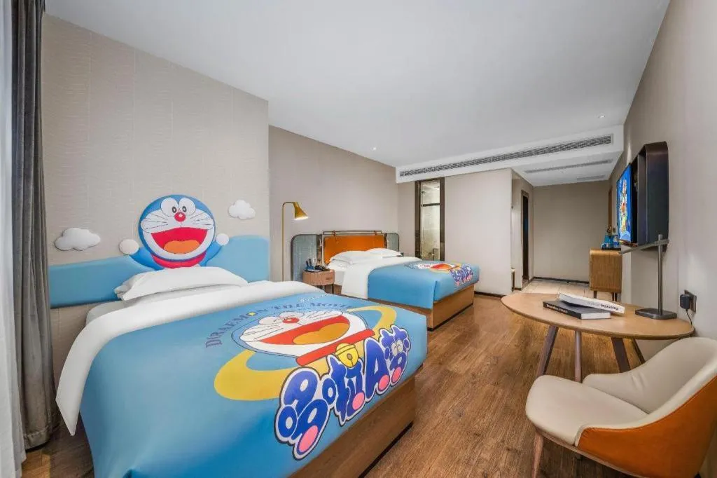 Bed in Echarm Hotel Liuzhou Yaobu Ancient Town