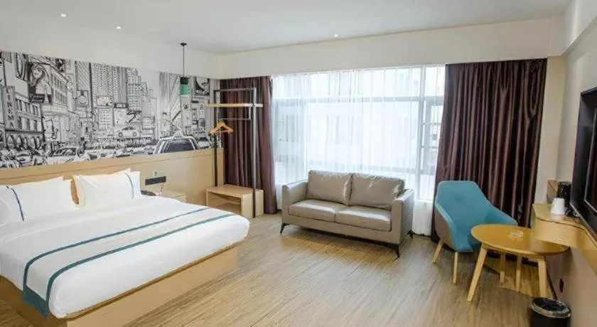 Bed in City Comfort Inn Yangxin High-speed Railway Station