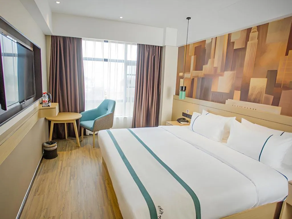 Bed in City Comfort Inn Yangxin High-speed Railway Station