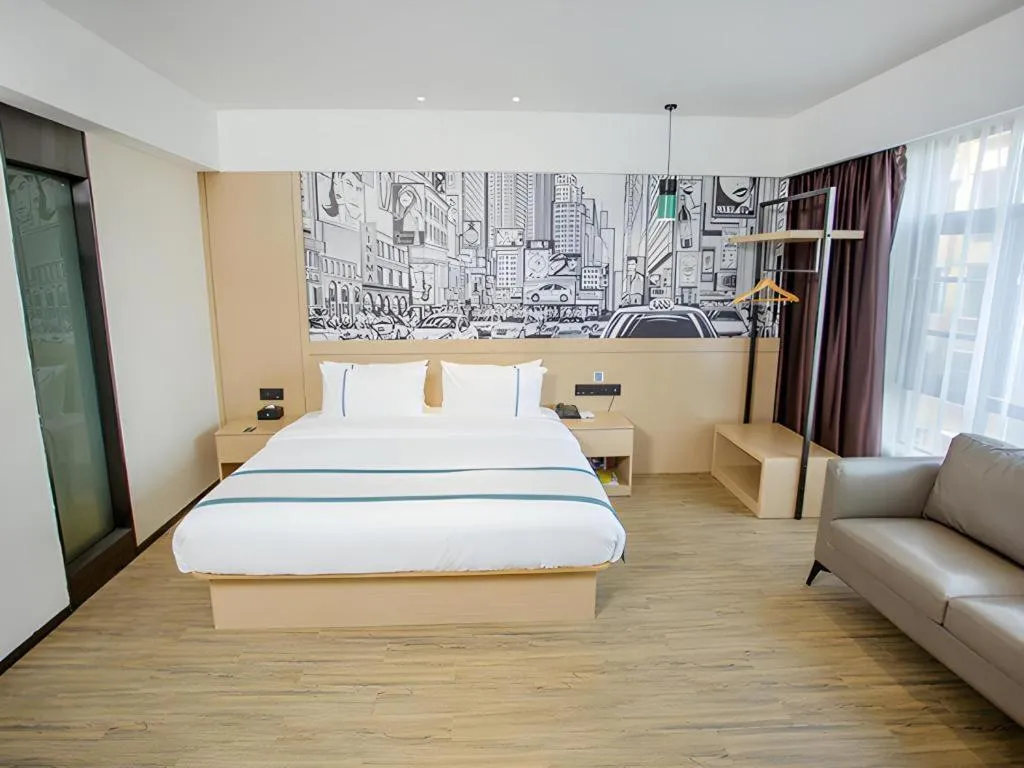 Bed in City Comfort Inn Yangxin High-speed Railway Station