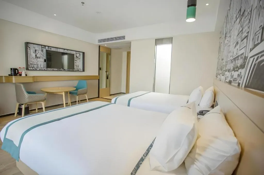 Bed in City Comfort Inn Yangxin High-speed Railway Station