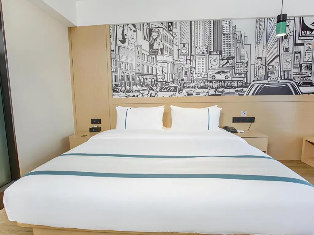 Bed in City Comfort Inn Yangxin High-speed Railway Station