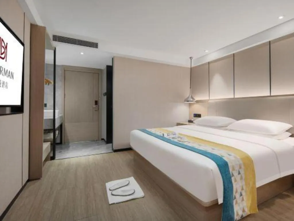 Bed in Borrman Hotel Changsha Meixi Lake West Bus Station Lugu