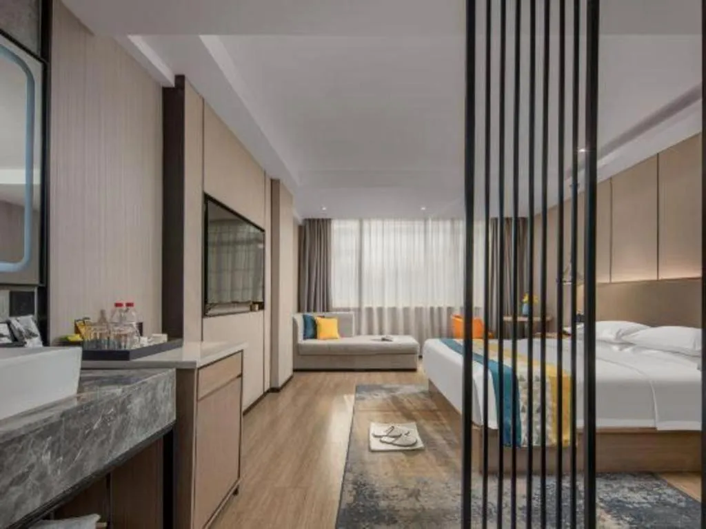 Bed in Borrman Hotel Changsha Meixi Lake West Bus Station Lugu