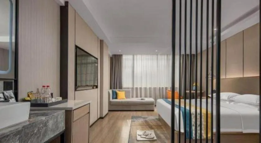 Bed in Borrman Hotel Changsha Meixi Lake West Bus Station Lugu