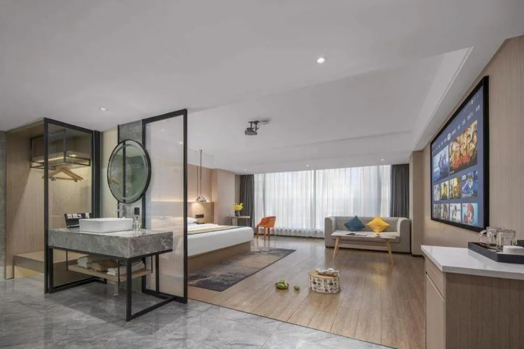 Bed in Borrman Hotel Changsha Meixi Lake West Bus Station Lugu