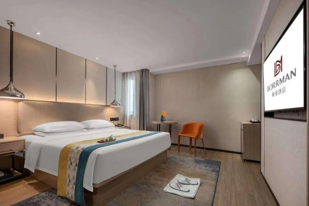 Bed in Borrman Hotel Changsha Meixi Lake West Bus Station Lugu