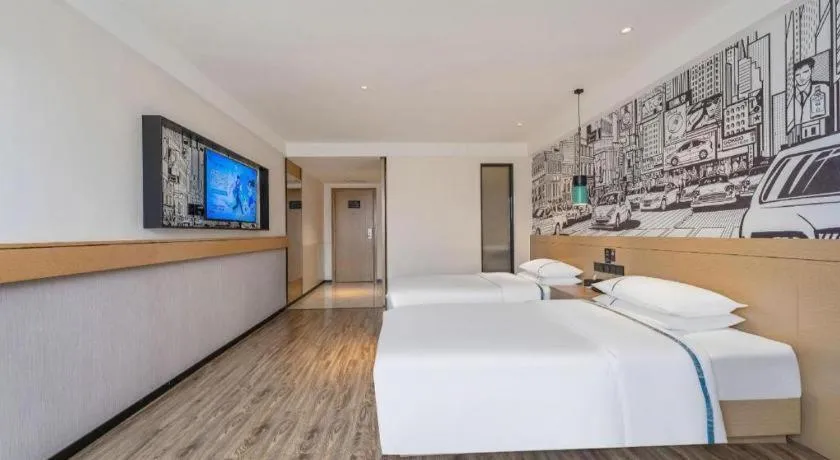 Bed in City Comfort Inn Foshan Shunde Daliang Qinghui Garden Food City