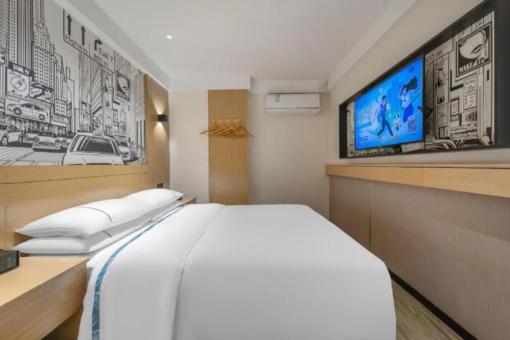 Bed in City Comfort Inn Foshan Shunde Daliang Qinghui Garden Food City