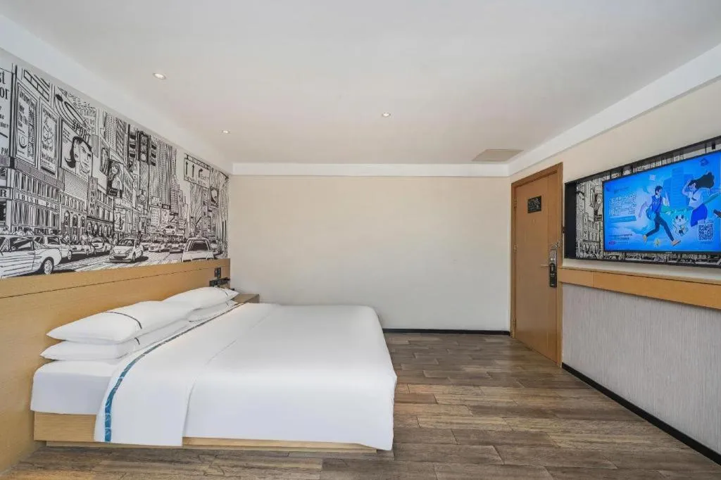 Bed in City Comfort Inn Foshan Shunde Daliang Qinghui Garden Food City