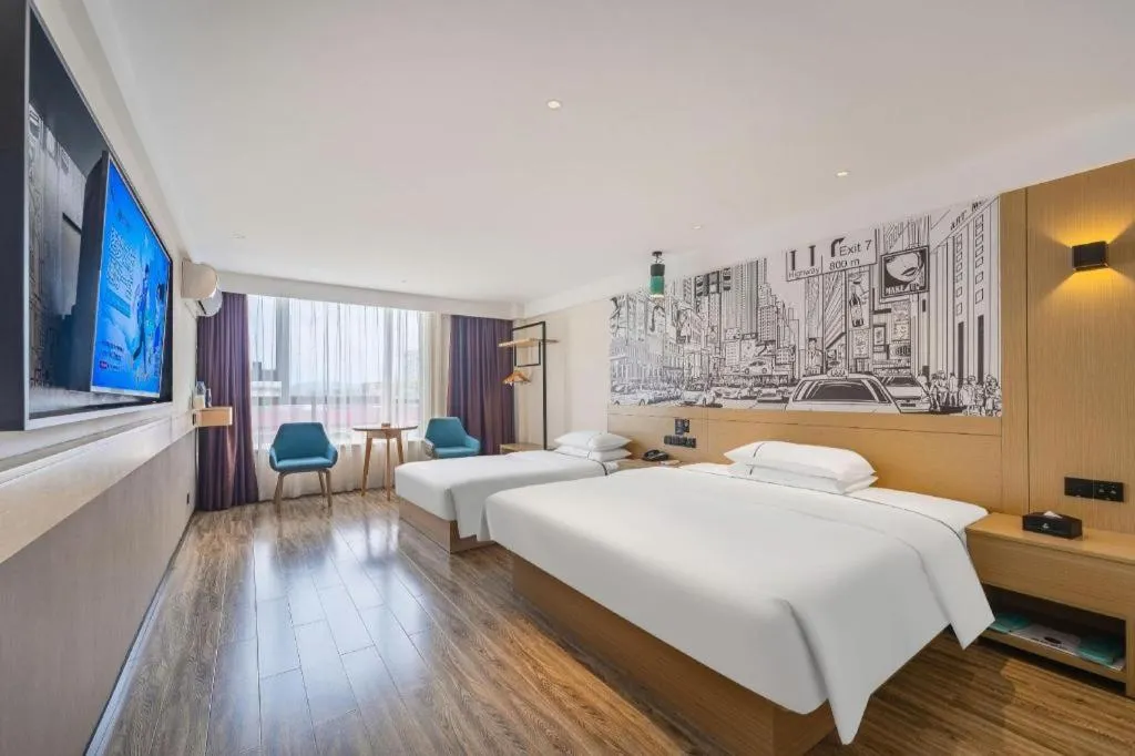 Bed in City Comfort Inn Foshan Shunde Daliang Qinghui Garden Food City