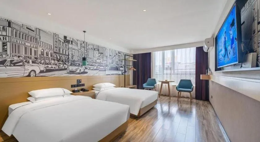 Bed in City Comfort Inn Foshan Shunde Daliang Qinghui Garden Food City