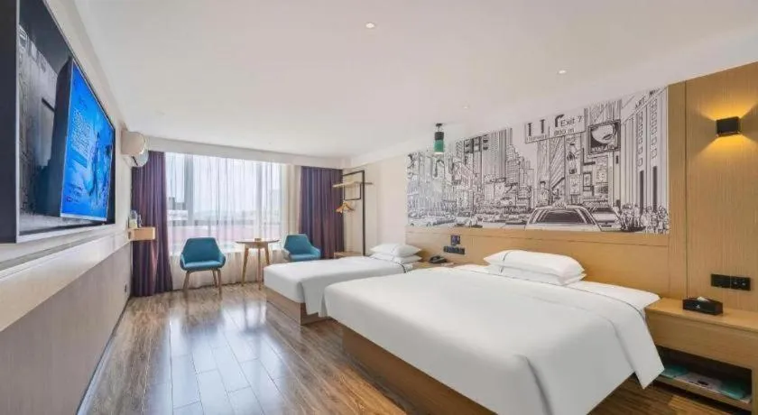 Bed in City Comfort Inn Foshan Shunde Daliang Qinghui Garden Food City