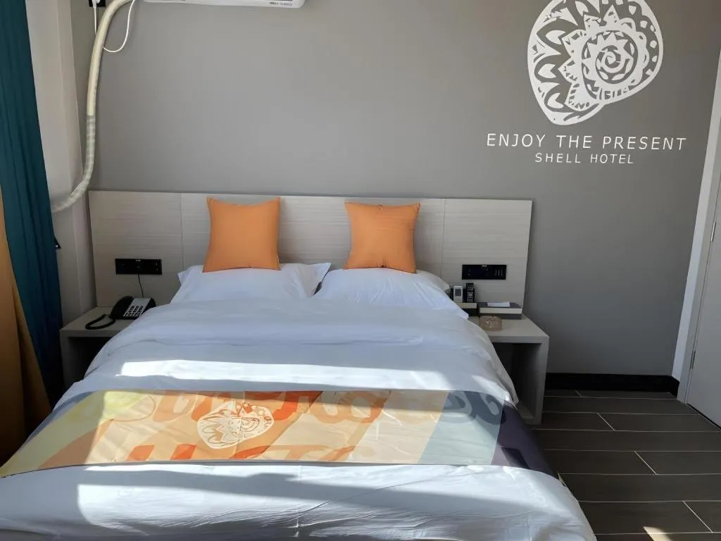 Bed in Shell Hotel Huai'an Zhuqiao Industrial Park