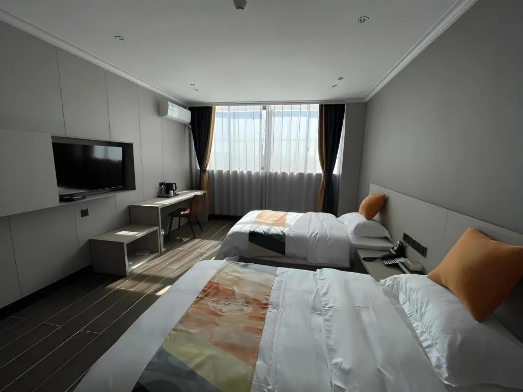 Bed in Shell Hotel Huai'an Zhuqiao Industrial Park
