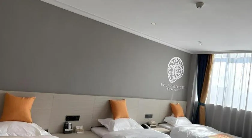 Bed in Shell Hotel Huai'an Zhuqiao Industrial Park