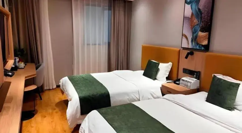 Bed in Green Tree Inn Express Anhui Bozhou Mengcheng County Chengnan New District Bed in Green Tree Inn Express Anhui Bozhou Mengcheng County Chengnan New District