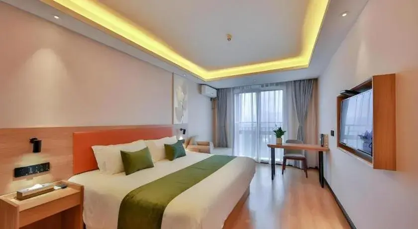 Bed in Green Tree Inn Express Zhejiang Zhoushan Xincheng Zheda Bed in Green Tree Inn Express Zhejiang Zhoushan Xincheng Zheda