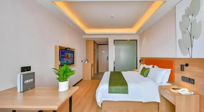 Bed in Green Tree Inn Express Zhejiang Zhoushan Xincheng Zheda Bed in Green Tree Inn Express Zhejiang Zhoushan Xincheng Zheda