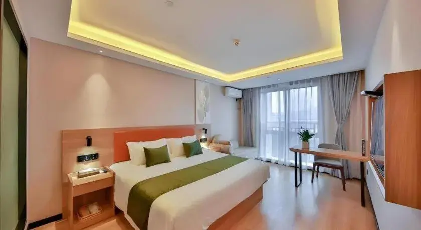 Bed in Green Tree Inn Express Zhejiang Zhoushan Xincheng Zheda Bed in Green Tree Inn Express Zhejiang Zhoushan Xincheng Zheda