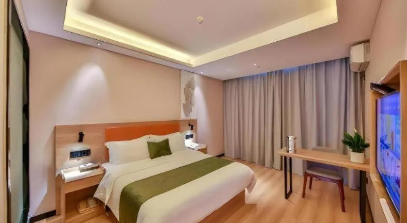 Bed in Green Tree Inn Express Zhejiang Zhoushan Xincheng Zheda