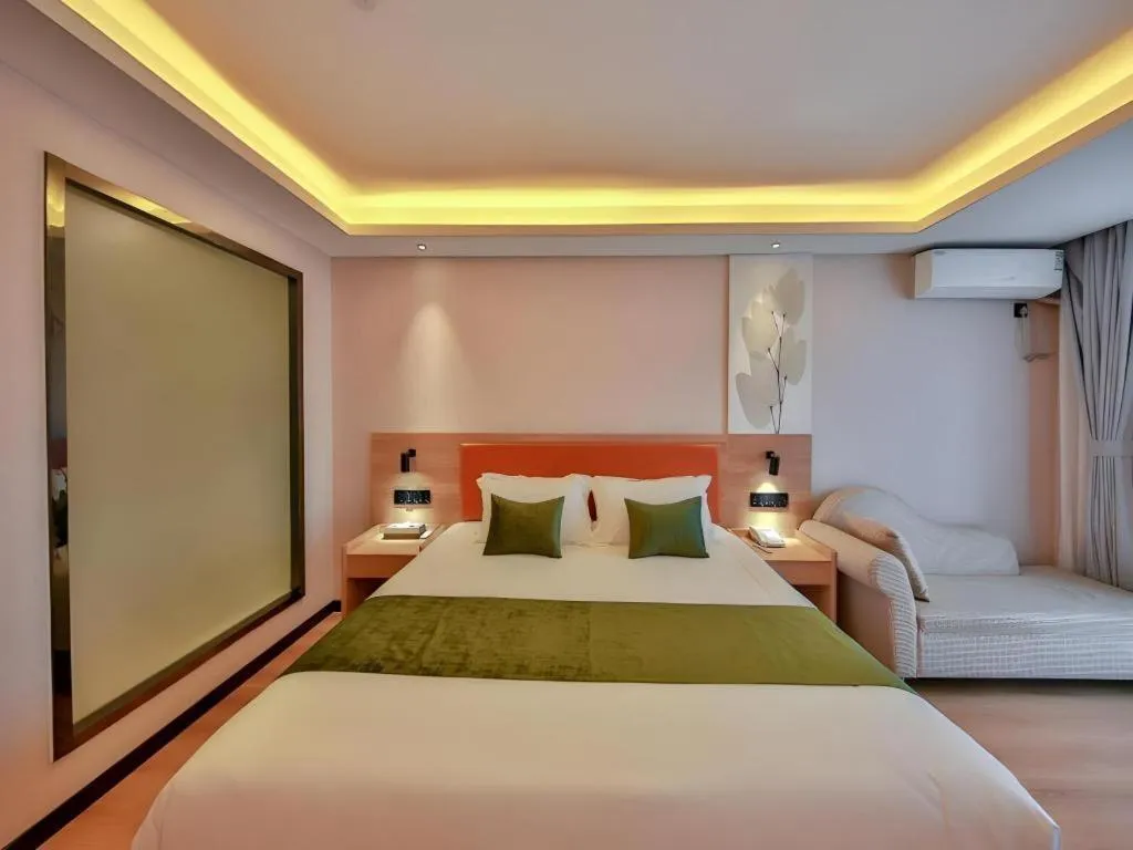 Bed in Green Tree Inn Express Zhejiang Zhoushan Xincheng Zheda