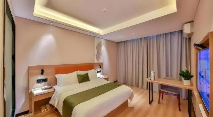 Bed in Green Tree Inn Express Zhejiang Zhoushan Xincheng Zheda Bed in Green Tree Inn Express Zhejiang Zhoushan Xincheng Zheda