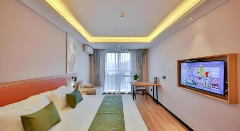 Bed in Green Tree Inn Express Zhejiang Zhoushan Xincheng Zheda