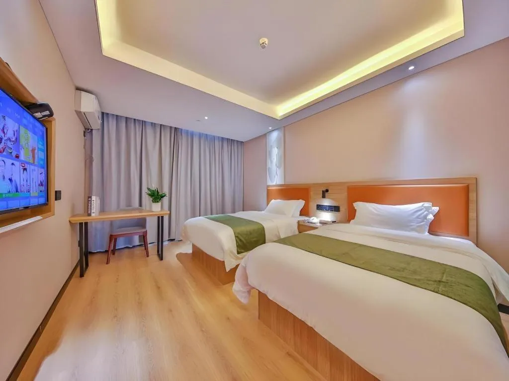 Bed in Green Tree Inn Express Zhejiang Zhoushan Xincheng Zheda