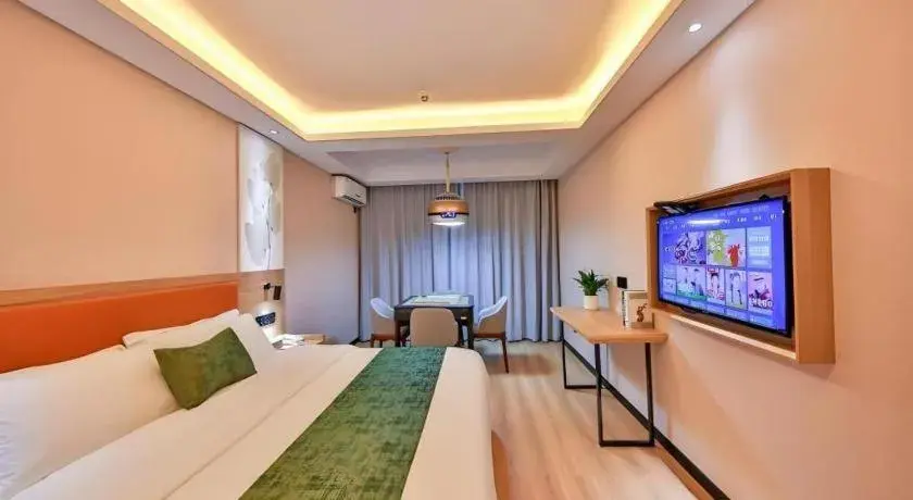 Bed in Green Tree Inn Express Zhejiang Zhoushan Xincheng Zheda Bed in Green Tree Inn Express Zhejiang Zhoushan Xincheng Zheda