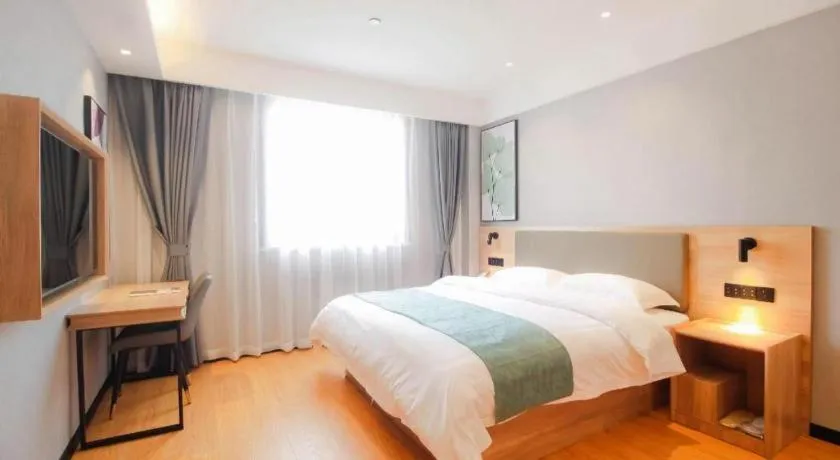 Bed in Green Tree Inn Anhui Hefei Binhu Zhuyuan Metro Station Dali Road