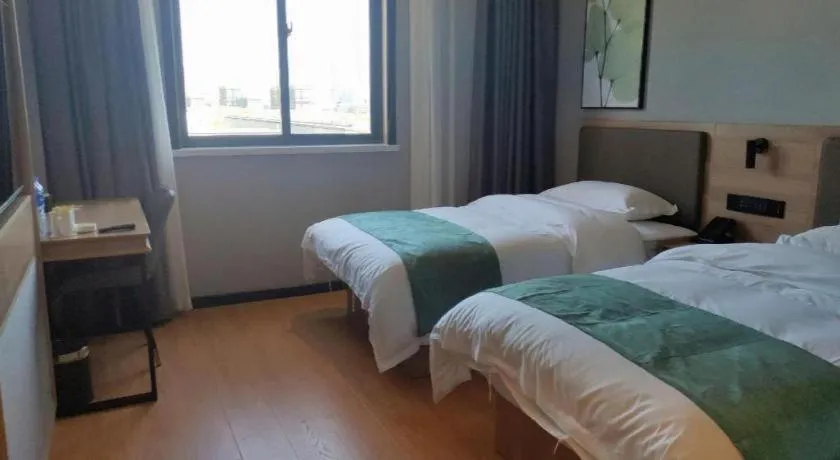 Bed in Green Tree Inn Anhui Hefei Binhu Zhuyuan Metro Station Dali Road