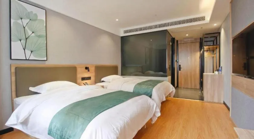 Bed in Green Tree Inn Anhui Hefei Binhu Zhuyuan Metro Station Dali Road