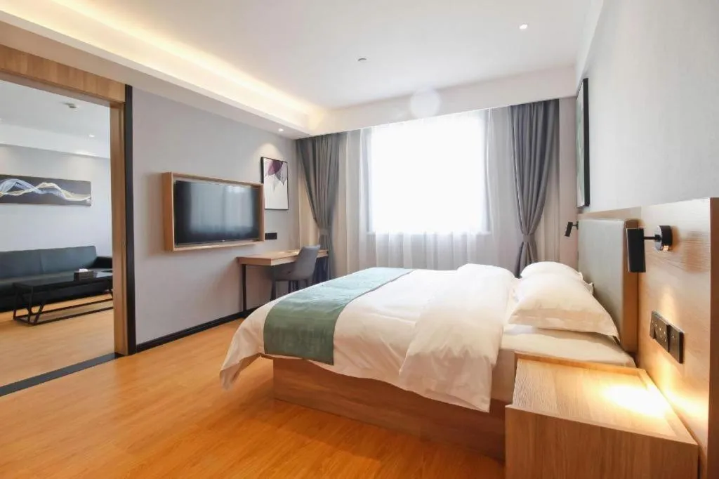 Bed in Green Tree Inn Anhui Hefei Binhu Zhuyuan Metro Station Dali Road