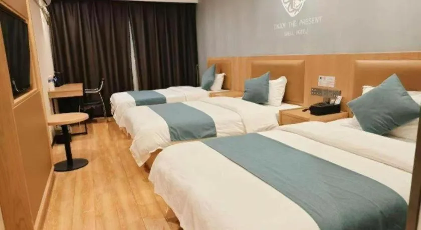 Bed in Shell Hotel Bozhou Lixin County Passenger Center