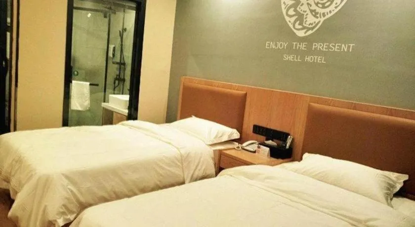 Bed in Shell Hotel Bozhou Lixin County Passenger Center