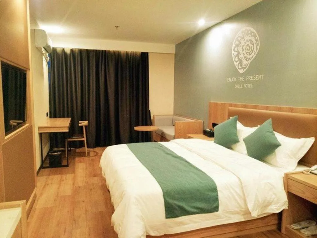 Bed in Shell Hotel Bozhou Lixin County Passenger Center