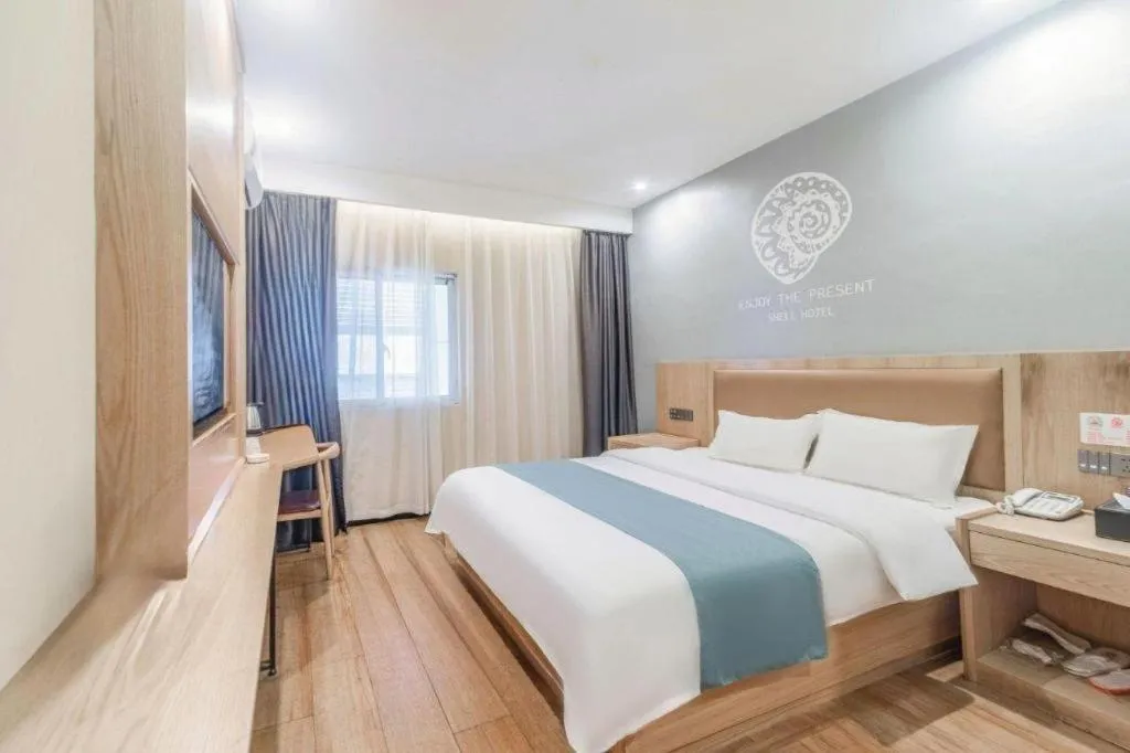 Bed in Shell Hotel Bozhou Lixin County Passenger Center