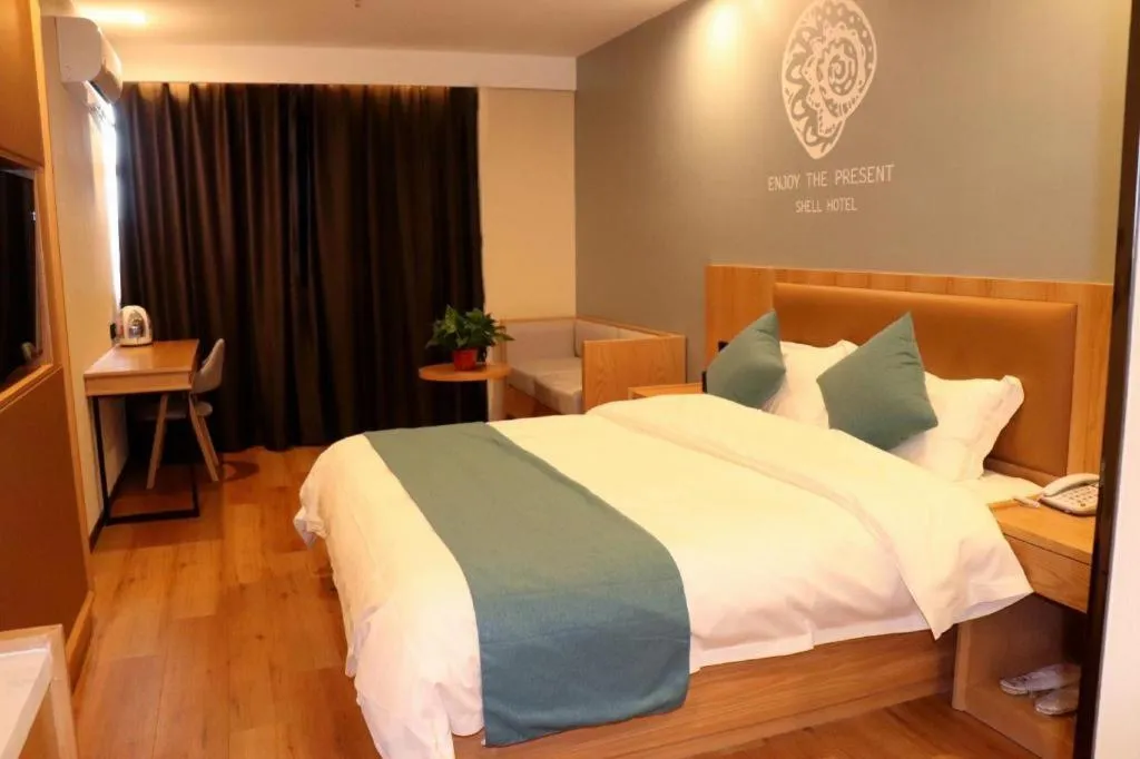 Bed in Shell Hotel Bozhou Lixin County Passenger Center