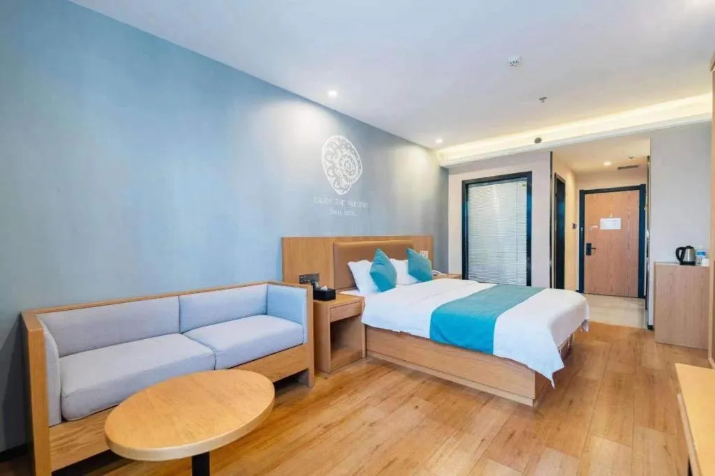 Bed in Shell Hotel Bozhou Lixin County Passenger Center