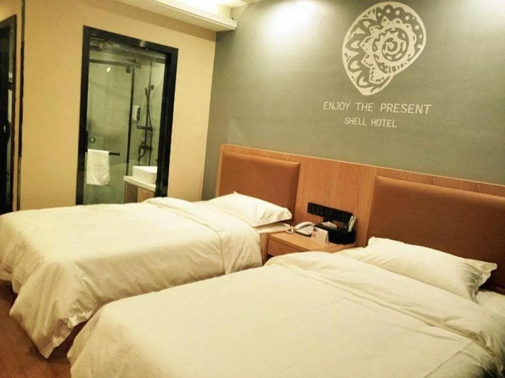 Bed in Shell Hotel Bozhou Lixin County Passenger Center