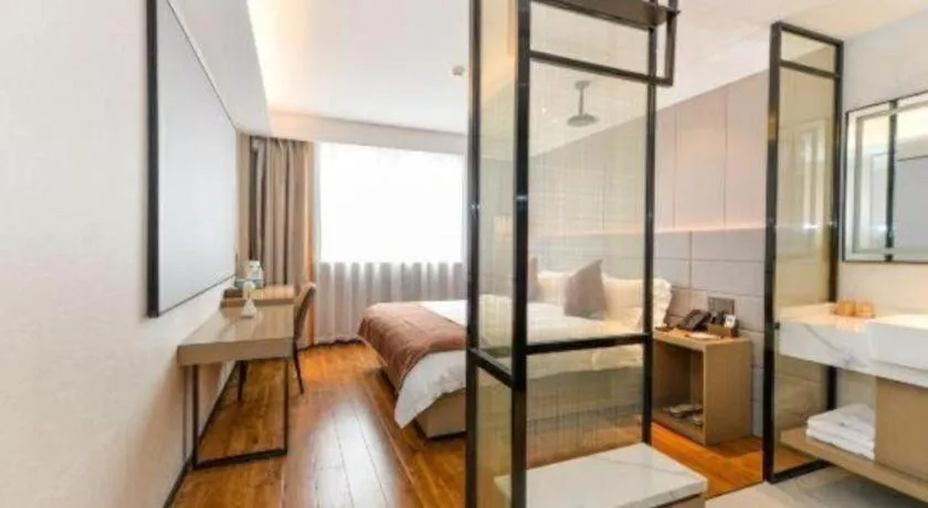 Bed in Gya Hotel Shanghai Xizang Bei Road Metro Station