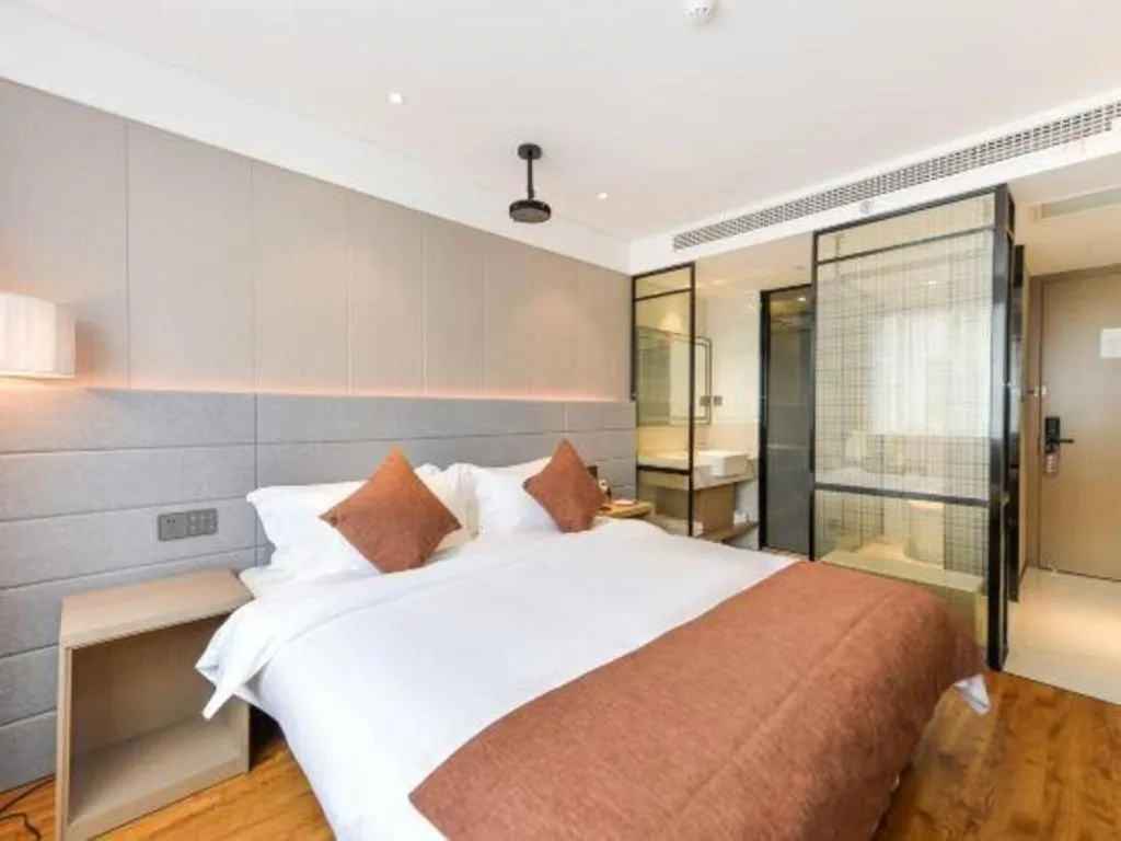 Bed in Gya Hotel Shanghai Xizang Bei Road Metro Station