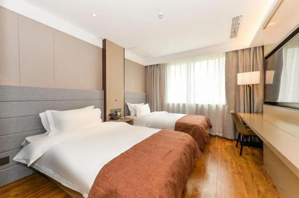 Bed in Gya Hotel Shanghai Xizang Bei Road Metro Station