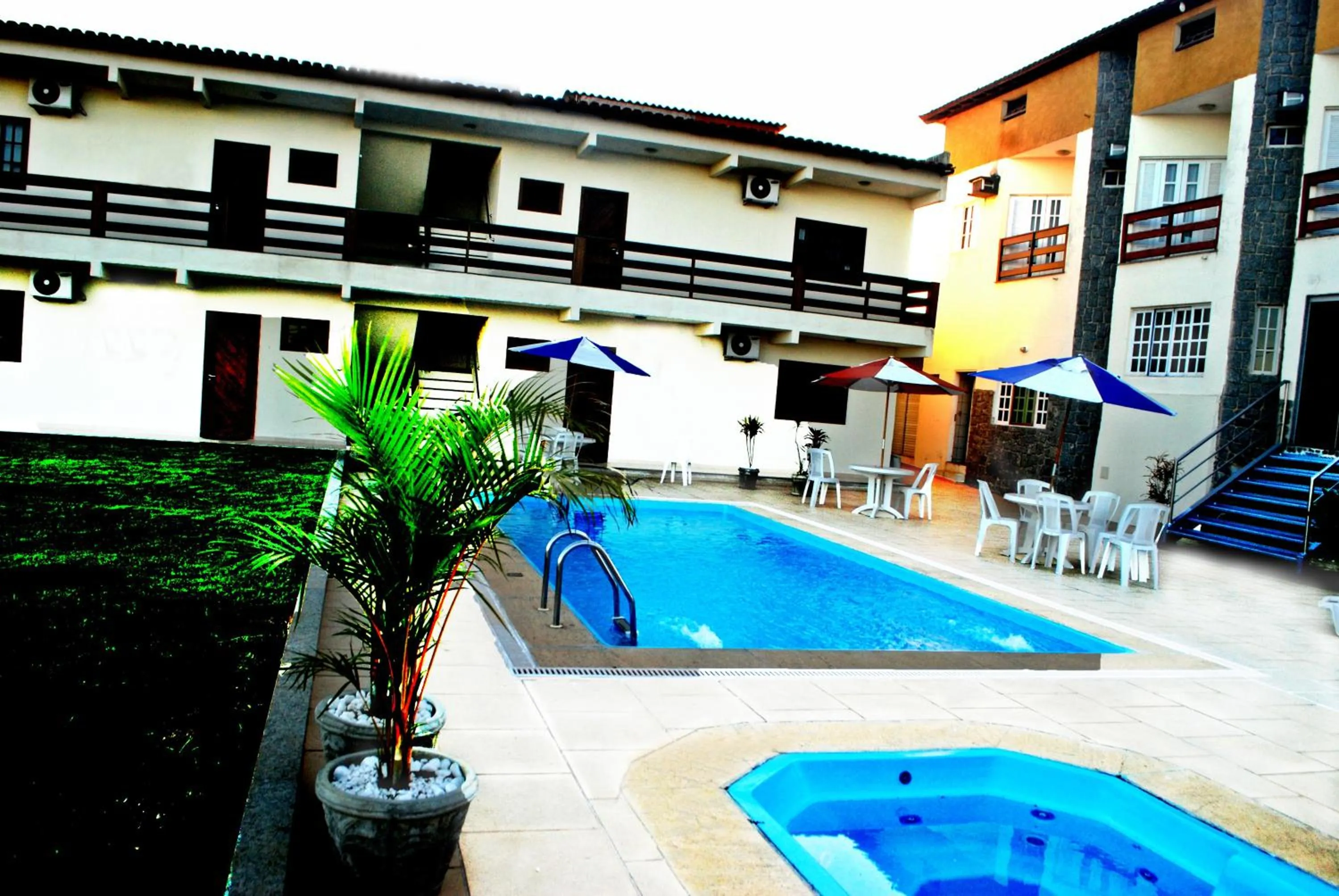 Pool view in Pousada das Flores
