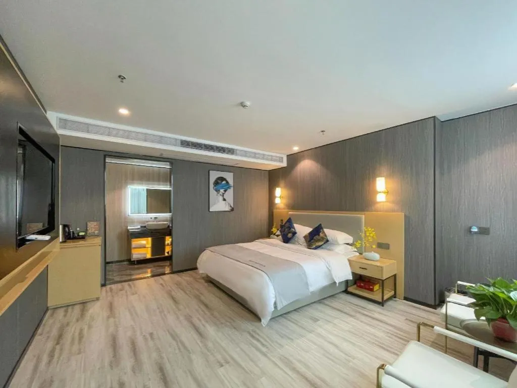 Bed in MIDI Hotel Guangdong Chaozhou Xiangqiao District Hanshan Teachers College