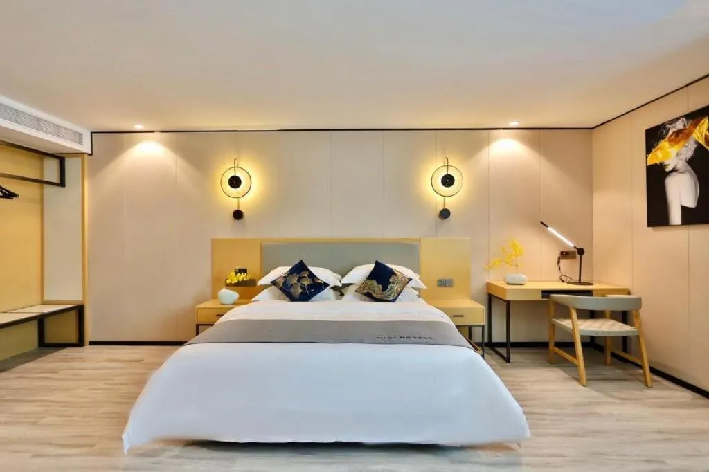 Bed in MIDI Hotel Guangdong Chaozhou Xiangqiao District Hanshan Teachers College