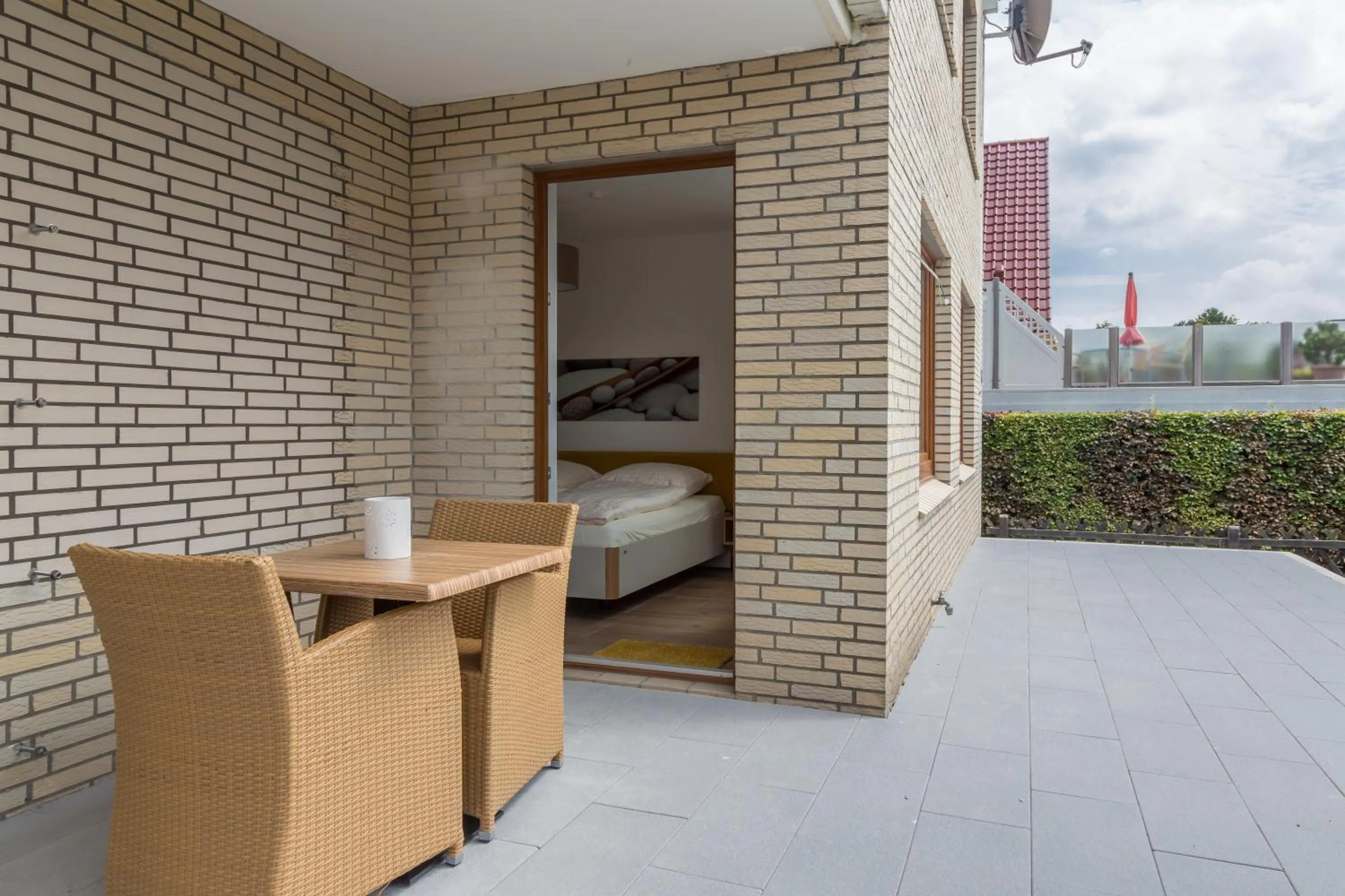 Balcony/Terrace, Bed in Apartments Christiansen